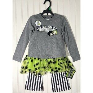 Beetlejuice Size 5T NWT 3 Piece Set Halloween Dress Up Casual Play Tutu